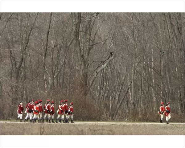 British soldiers in a Battle of Concord reenactment