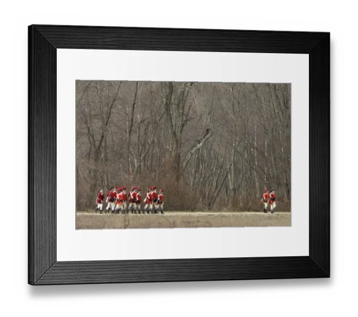 Framed Print : British soldiers in a Battle of Concord reenactment Framed Print : British soldiers in a Battle of Concord reenactment