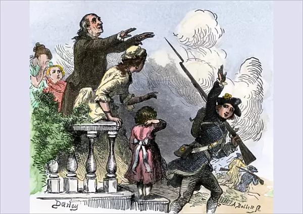 Minuteman leaving for battle, 1775