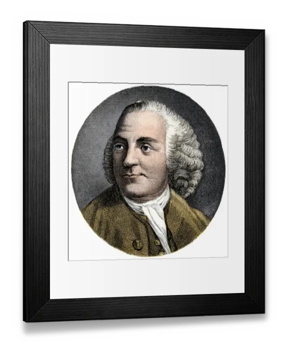 Framed Print : Benjamin Franklin portrait while in London Framed Print : Benjamin Franklin portrait while in London