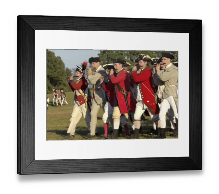 Framed Print : British fifers marching in a reenactment on the Yorktown battlefield Framed Print : British fifers marching in a reenactment on the Yorktown battlefield