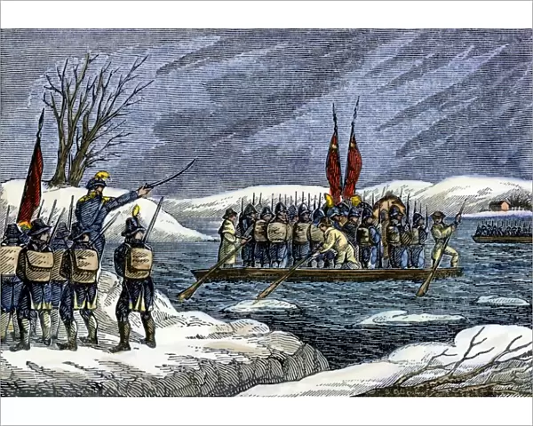 Washingtons army crossing the Delaware River, 1776