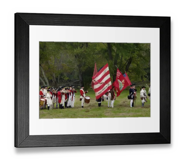 Framed Print : American army reenactors with the Rattlesnake Flag at Yorktown Battlefield Framed Print : American army reenactors with the Rattlesnake Flag at Yorktown Battlefield