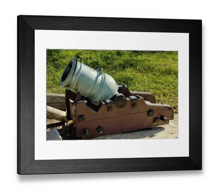 Framed Print : Revolutionary War mortar at Yorktown battlefield