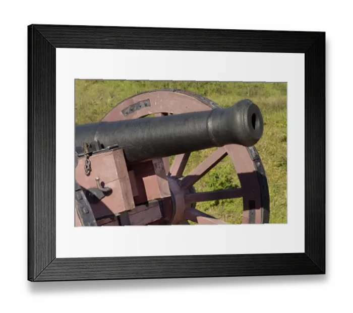 Framed Print : Close-up of a Revolutionary War cannon at Yorktown battlefield Framed Print : Close-up of a Revolutionary War cannon at Yorktown battlefield