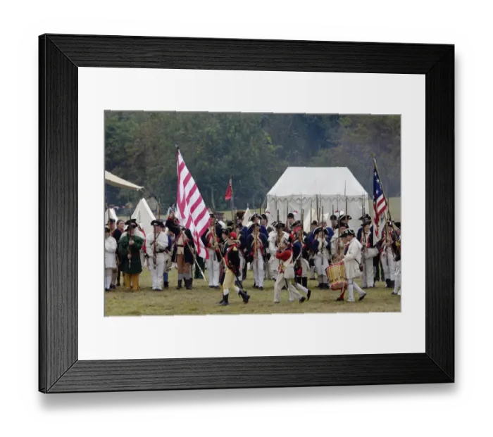 Framed Print : Continental army muster reenactment at Yorktown Battlefield Framed Print : Continental army muster reenactment at Yorktown Battlefield