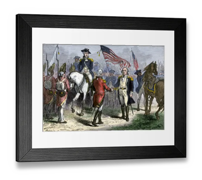 Framed Print : American General Benjamin Lincoln receiving Lord Cornwalliss sword from British Framed Print : American General Benjamin Lincoln receiving Lord Cornwalliss sword from British