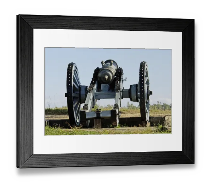 Framed Print : Revolutionary War French cannon on a redoubt at Yorktown battlefield Framed Print : Revolutionary War French cannon on a redoubt at Yorktown battlefield