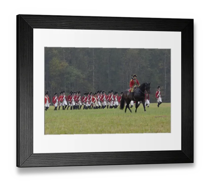 Framed Print : British army on the field in a reenactment of the surrender at Yorktown Framed Print : British army on the field in a reenactment of the surrender at Yorktown