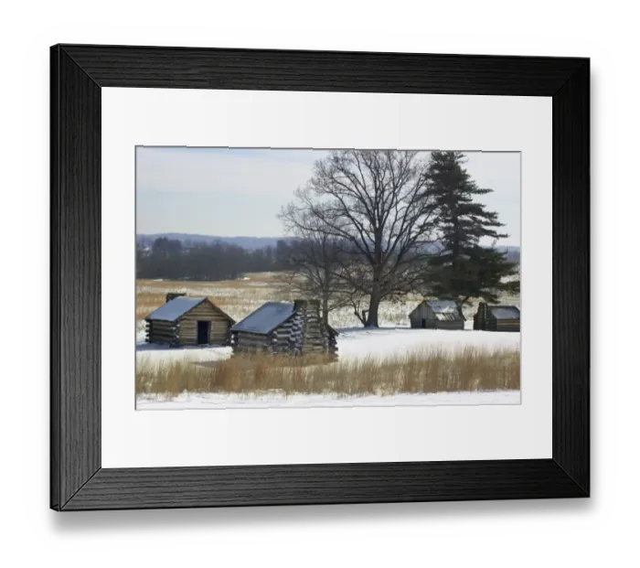 Framed Print : Continental soldiers cabins reconstructed at the Valley Forge winter camp Framed Print : Continental soldiers cabins reconstructed at the Valley Forge winter camp