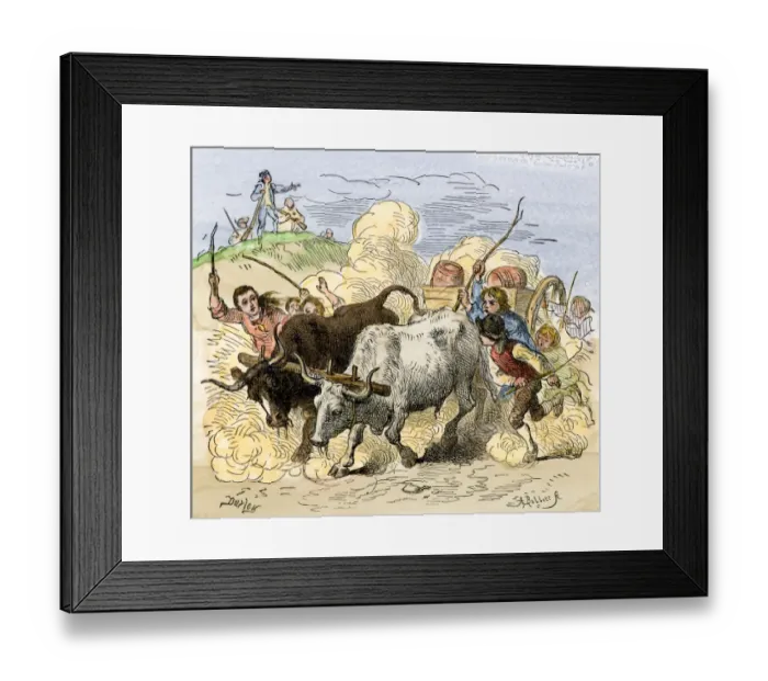 Framed Print : Patriots moving ammunition before the British arrive in Concord, 1775