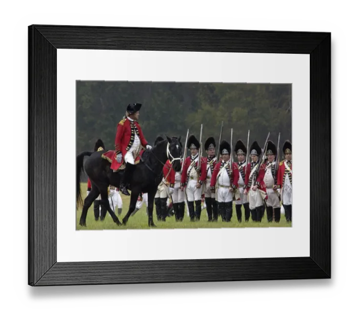 Framed Print : British army on the field in a reenactment of the surrender at Yorktown Framed Print : British army on the field in a reenactment of the surrender at Yorktown