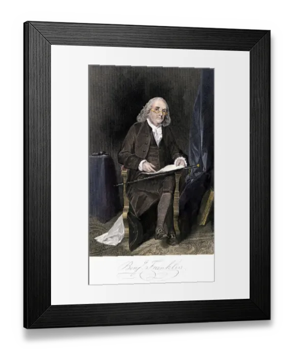 Framed Print : Benjamin Franklin, full portrait Framed Print : Benjamin Franklin, full portrait