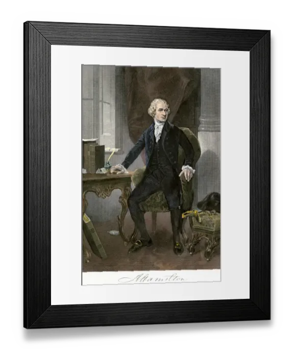 Framed Print : Alexander Hamilton at his desk Framed Print : Alexander Hamilton at his desk