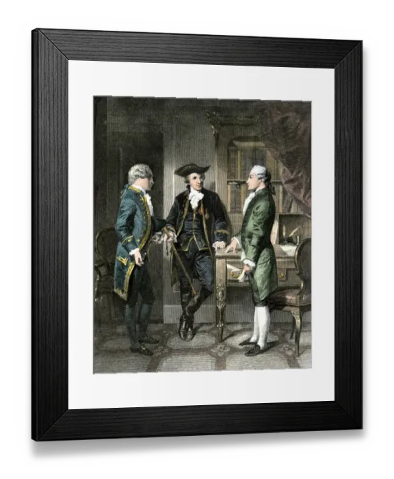 Framed Print : Baron Johann de Kalb introducing the Marquis de Lafayette to Silas Deane during Framed Print : Baron Johann de Kalb introducing the Marquis de Lafayette to Silas Deane during