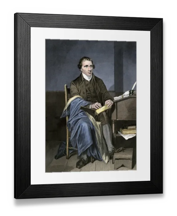 Framed Print : Patrick Henry writing. Hand-colored engraving of a painting by Alonzo Chappel Framed Print : Patrick Henry writing. Hand-colored engraving of a painting by Alonzo Chappel