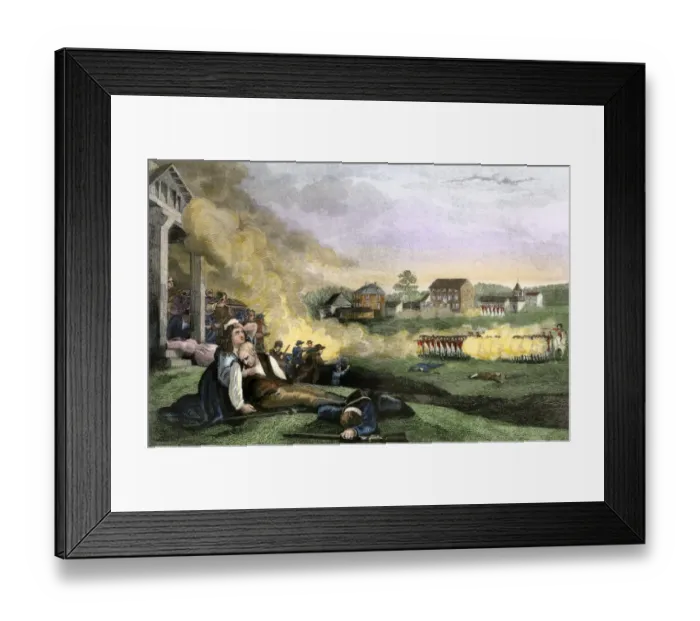 Framed Print : Wife holding her dying husband at the Battle of Lexington Framed Print : Wife holding her dying husband at the Battle of Lexington