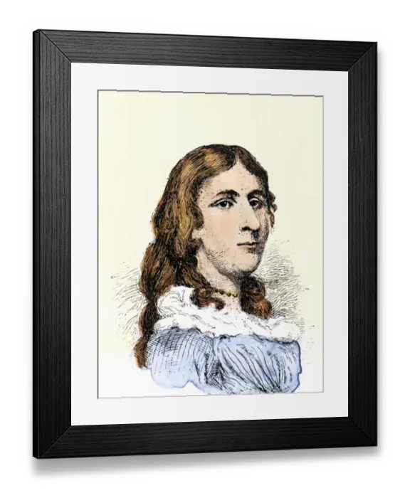 Framed Print : Deborah Sampson, who fought in the American Revolution disguised as Robert Shurtleff Hand-colored woodcut of a Framed Print : Deborah Sampson, who fought in the American Revolution disguised as Robert Shurtleff Hand-colored woodcut of a
