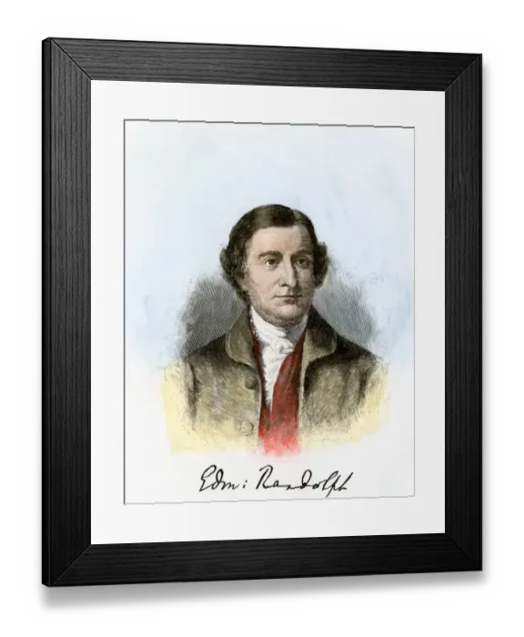 Framed Print : Edmund Randolph, with his autograph Framed Print : Edmund Randolph, with his autograph