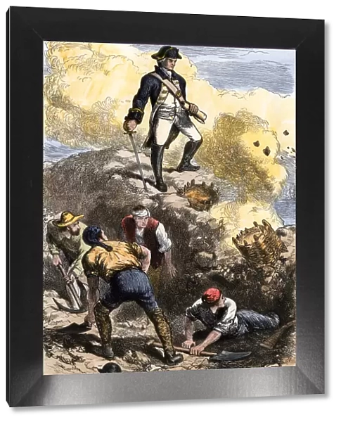 Bunker Hill defended by American minutemen, 1775