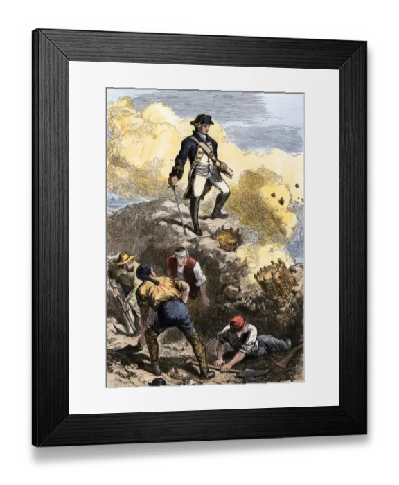 Framed Print : Bunker Hill defended by American minutemen, 1775 Framed Print : Bunker Hill defended by American minutemen, 1775