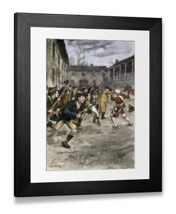 Framed Print : Capture of Fort Ticonderoga by Ethan Allen and the Green Mountain Boys Framed Print : Capture of Fort Ticonderoga by Ethan Allen and the Green Mountain Boys