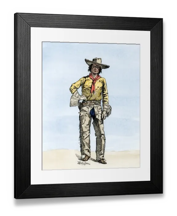 Framed Print : Texas cowboy