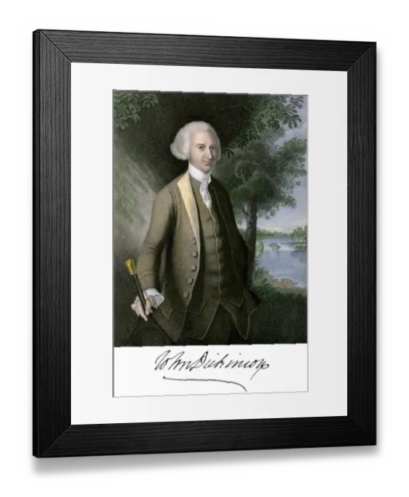 Framed Print : John Dickinson, with his autograph