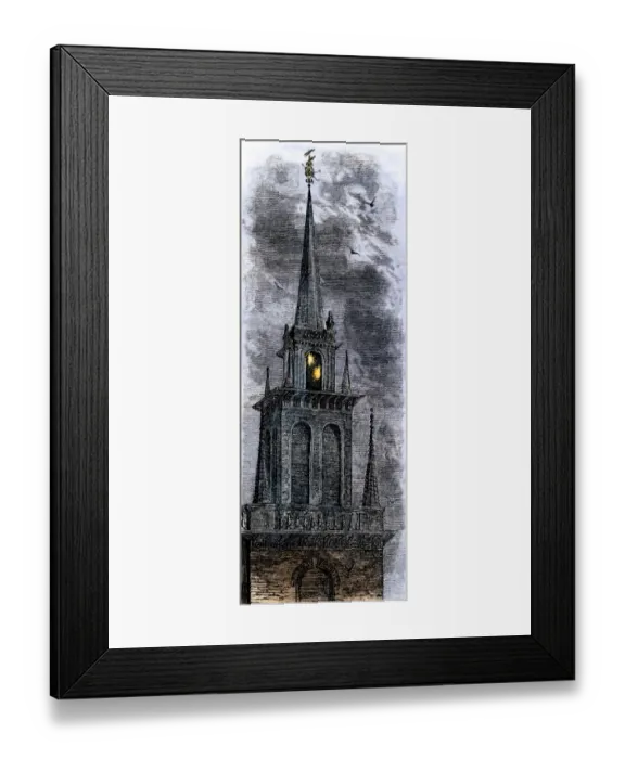Framed Print : Two lanterns in the belfry of the Old North Church Framed Print : Two lanterns in the belfry of the Old North Church