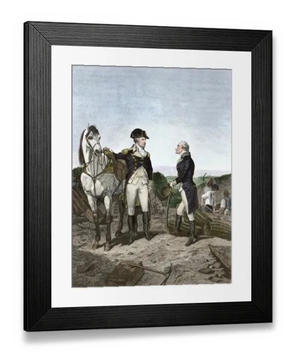 Framed Print : First meeting of George Washington and Alexander Hamilton Framed Print : First meeting of George Washington and Alexander Hamilton