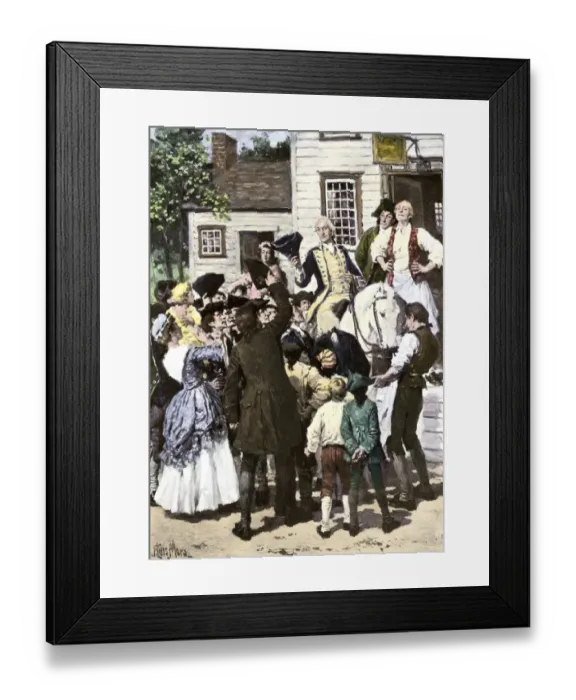 Framed Print : George Washington on his way to Cambridge Framed Print : George Washington on his way to Cambridge