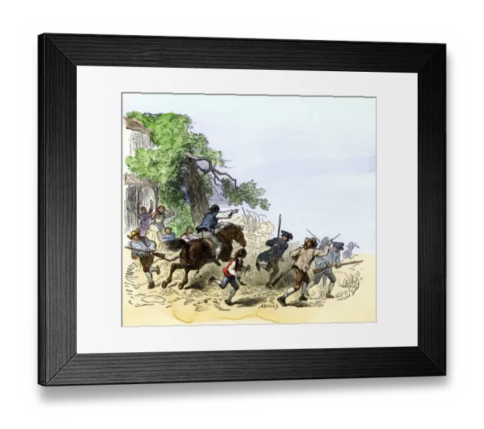 Framed Print : Minutemen roused by Paul Revere to do battle in Lexington Framed Print : Minutemen roused by Paul Revere to do battle in Lexington
