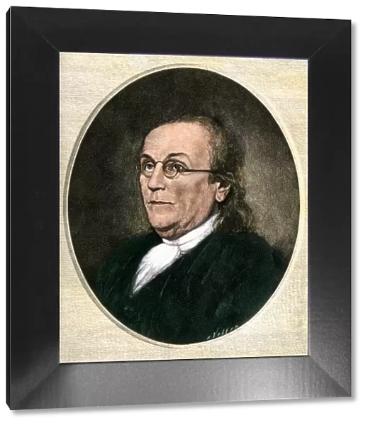 Benjamin Franklin wearing eyeglasses
