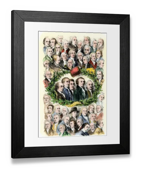 Framed Print : Portraits of the signers of the Declaration of Independence Framed Print : Portraits of the signers of the Declaration of Independence