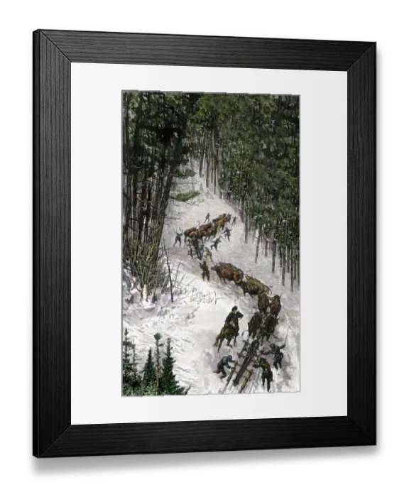 Framed Print : Fort Ticonderogas artillery taken over the Green Mountains for the defense of Framed Print : Fort Ticonderogas artillery taken over the Green Mountains for the defense of