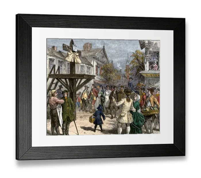 Framed Print : Boston Tea Party looter ridiculed Framed Print : Boston Tea Party looter ridiculed