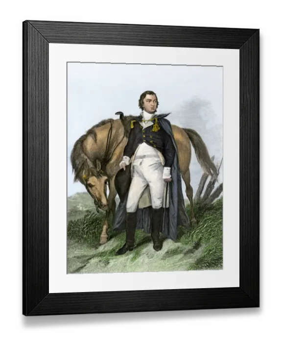 Framed Print : American General Nathanael Greene beside his horse