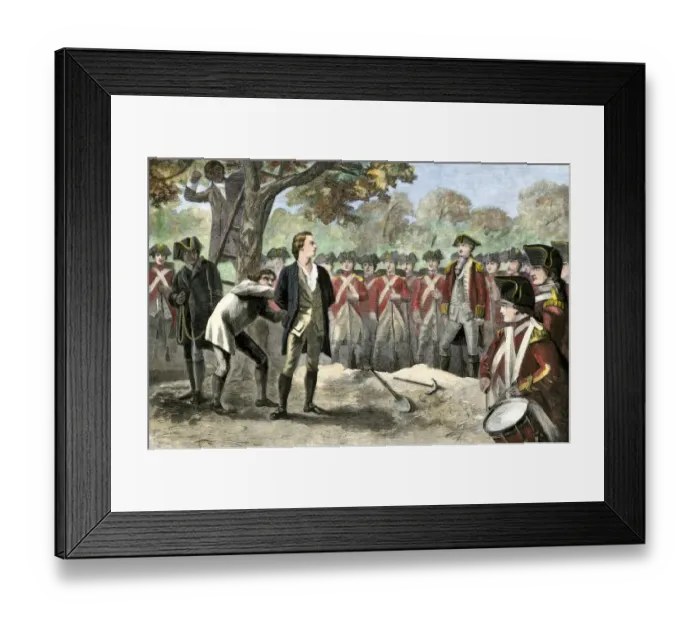 Framed Print : Execution of patriot Nathan Hale by the British Framed Print : Execution of patriot Nathan Hale by the British