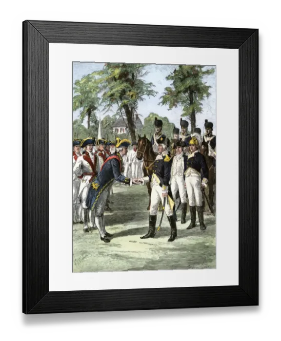 Framed Print : General Washington introduced to the Comte de Rochambeau Framed Print : General Washington introduced to the Comte de Rochambeau