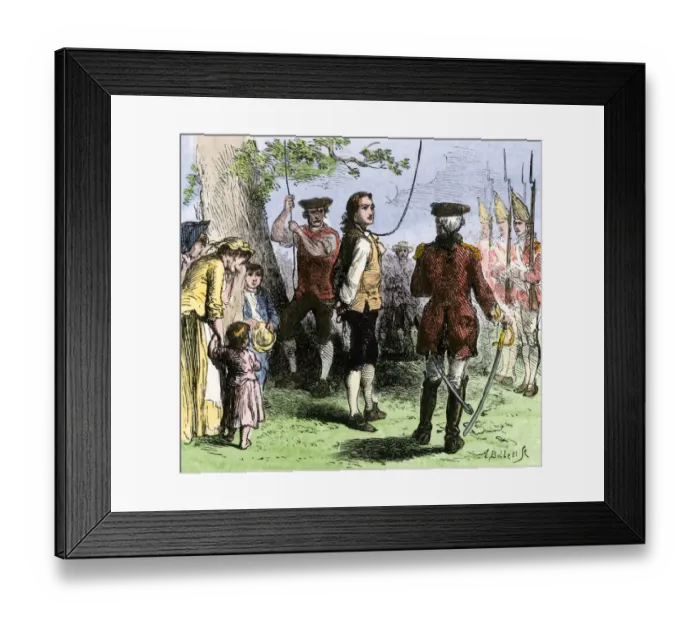 Framed Print : Death of Nathan Hale, 1776