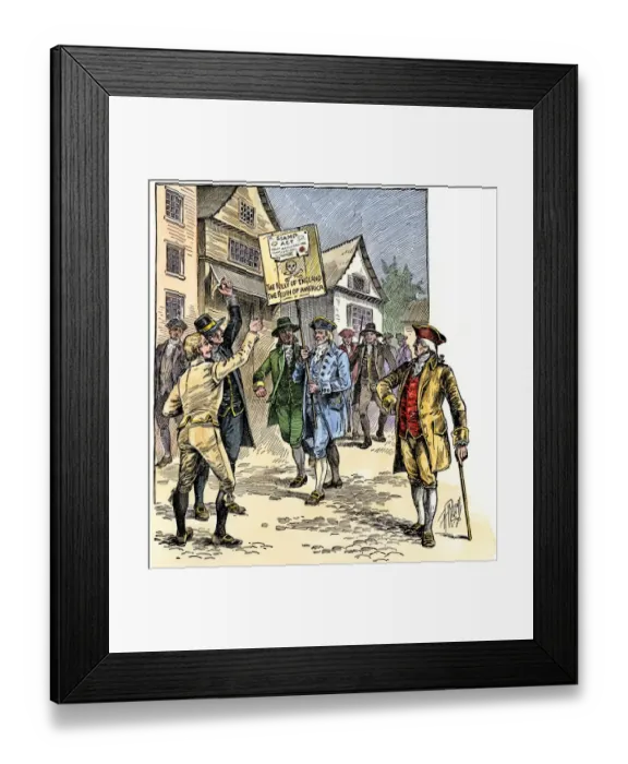 Framed Print : Protest in New York City by colonists opposing the Stamp Act 1765 Framed Print : Protest in New York City by colonists opposing the Stamp Act 1765