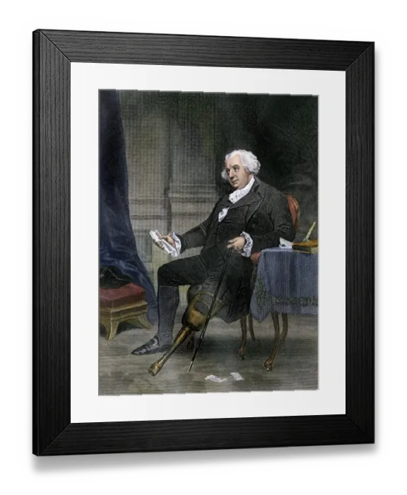 Framed Print : Gouverneur Morris. Hand-colored 19th-century engraving of a painting Framed Print : Gouverneur Morris. Hand-colored 19th-century engraving of a painting
