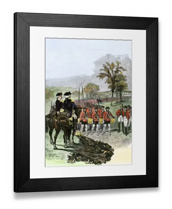 Framed Print : British army surrenders to American General Horatio Gates after the Battle of Framed Print : British army surrenders to American General Horatio Gates after the Battle of