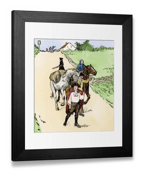 Framed Print : Tory refugees fleeing to Canada during American Revolution Framed Print : Tory refugees fleeing to Canada during American Revolution