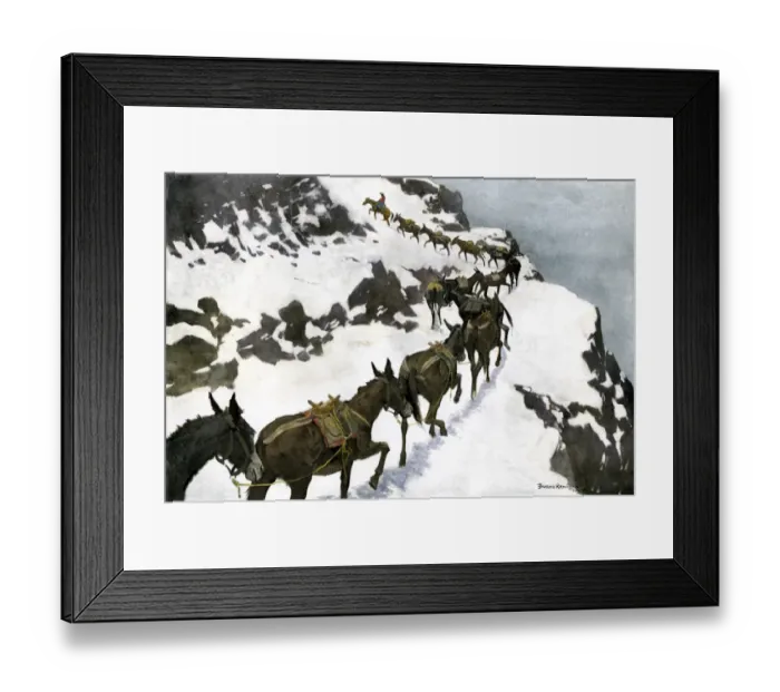 Framed Print : Mule train going into the silver mines of Colorado Framed Print : Mule train going into the silver mines of Colorado
