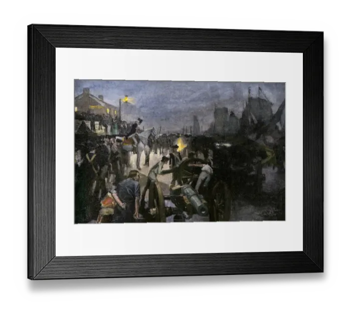 Framed Print : General George Washington transferring troops across the East River in retreat Framed Print : General George Washington transferring troops across the East River in retreat