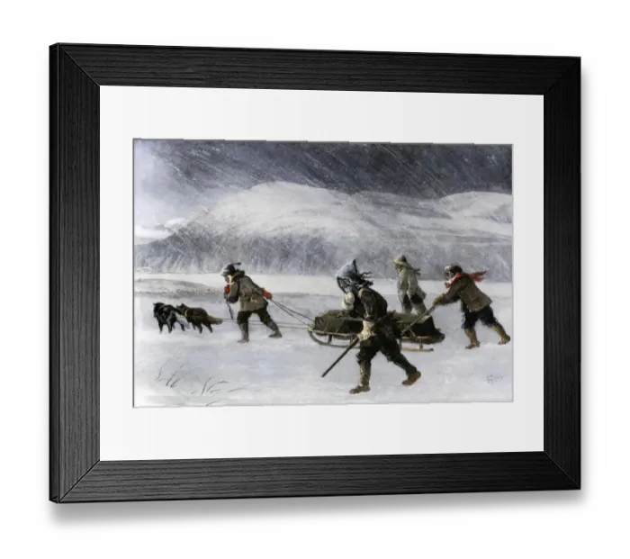 Framed Print : Dogsled traveling to the Alaska Gold Rush, 1898 Framed Print : Dogsled traveling to the Alaska Gold Rush, 1898