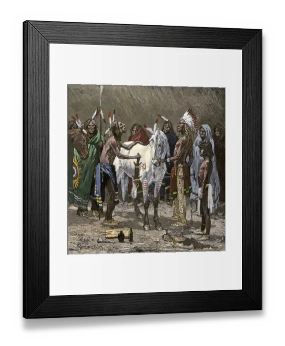 Framed Print : Sioux warriors making medicine-ponies Framed Print : Sioux warriors making medicine-ponies