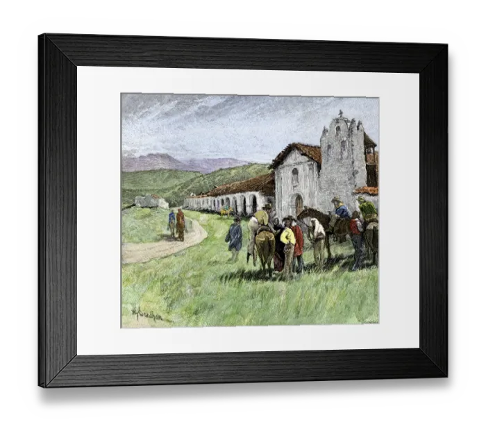 Framed Print : Santa Inez Mission, California, 1800s Framed Print : Santa Inez Mission, California, 1800s