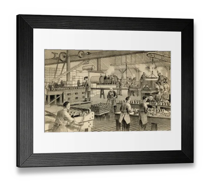 Framed Print : Chinese immigrants working at a salmon cannery in Oregon Framed Print : Chinese immigrants working at a salmon cannery in Oregon